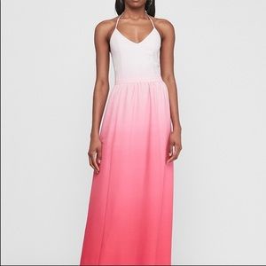Express pink ombré halter style maxi dress